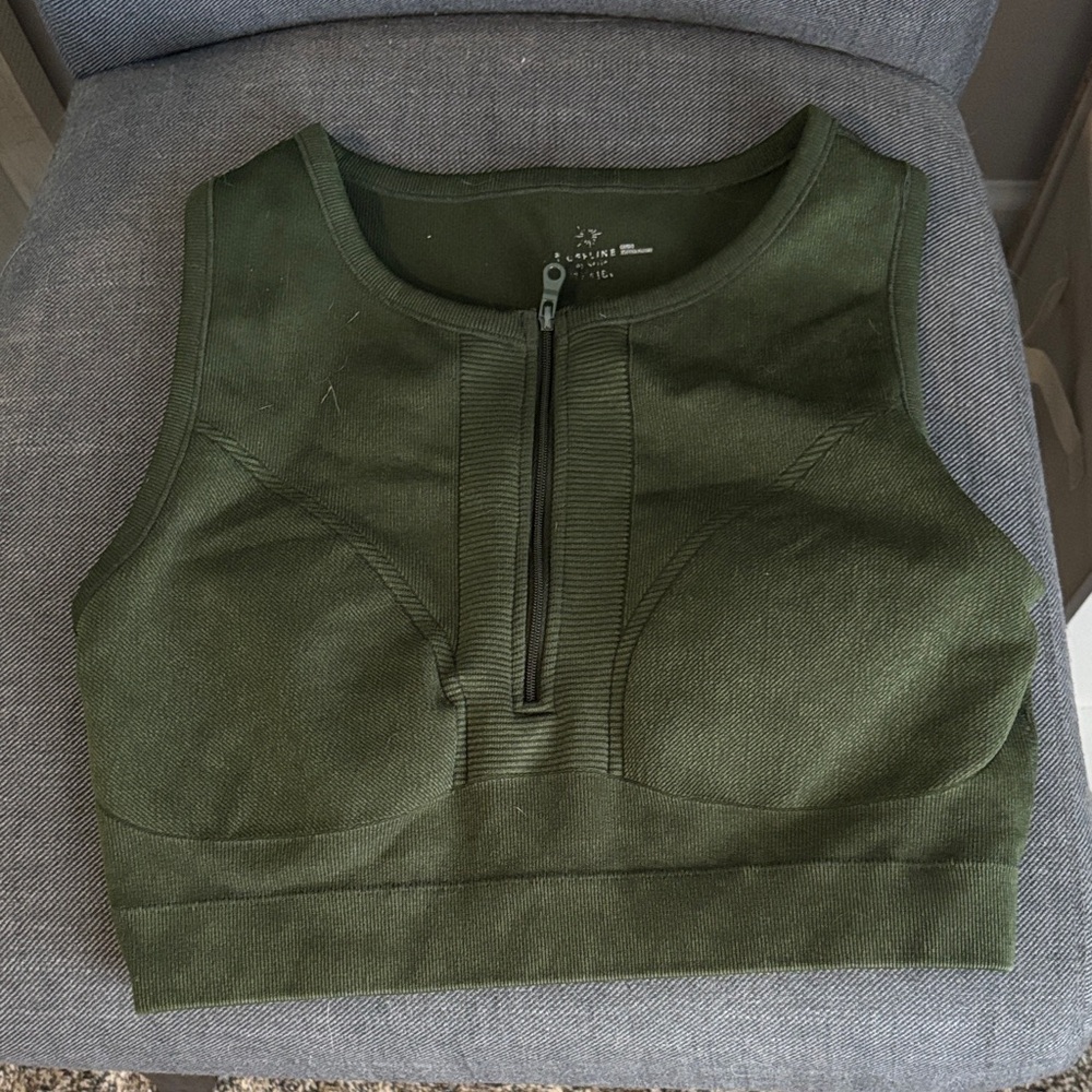 Aerie Dark Green Women's Zip-Up Tank Top